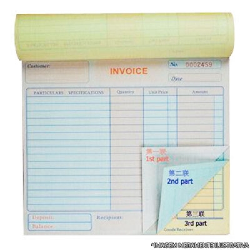 Bloco Personalizado de Nota Fiscal Centro - Bloco Personalizado 10x15