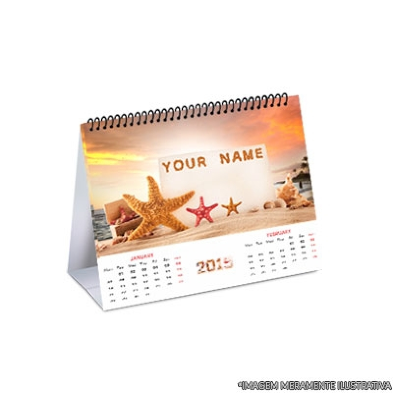 Calendário de Mesa Espiral Personalizado Valor Vila Mariana - Calendario Personalizado para Lembrancinha Cubatão