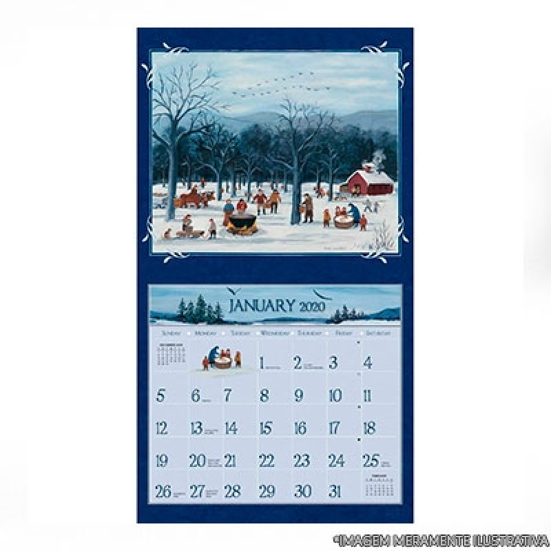 Calendário de Parede Personalizado Água Branca - Calendarios de Parede Personalizados Santos